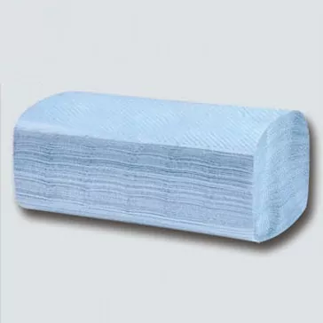 Blue V-fold singlefold hand towels